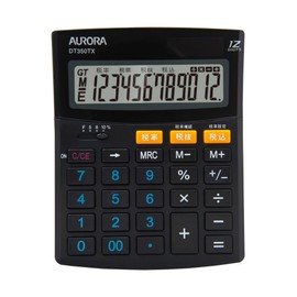 Aurora DT350YXB 12 Digit Small Calculator, Black