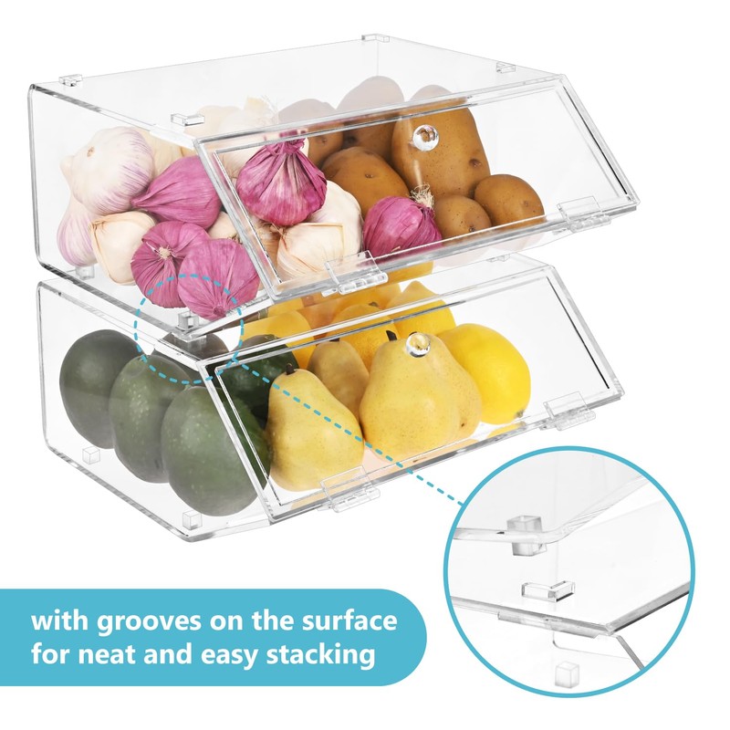 Ikee Design Acrylic Stackable Bakery Case Kitchen Pastry Container Display,