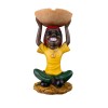 8" Medium Rasta Jamaican Man Holding Bowl Polyresin Ashtray Decoration