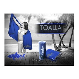 SHARX Toalla de Microfibra Deportiva Grande 80 x 160cm + Toalla Chica de Regalo (Azul Rey)