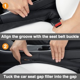 HEYTRIP Car Seat Gap Filler Universal Fit Organizer Fill The Gap Keep Cellphones Keys Wallet Coins from Falling, Driver or Passenger Front Use, Pack of 2(Black)