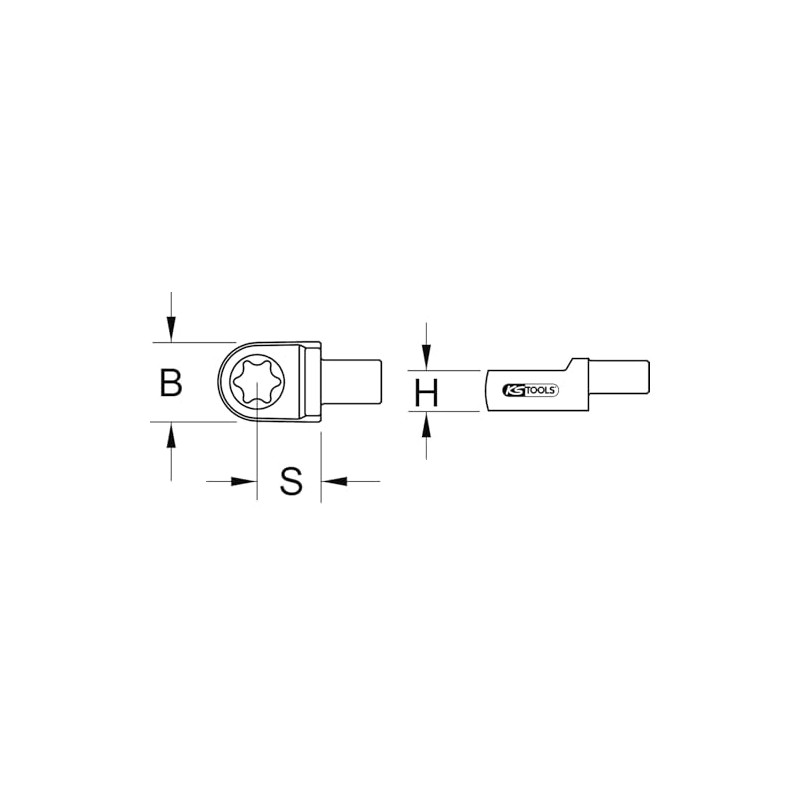 KS Tools 516.3010 9 x 12 mm TX-E Insert Wrench,