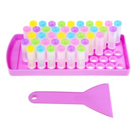 Kare & Kind Lip Balm Craft Set - Simple Lip Balm Filling Bowl and Spatula - 50 Empty Lip Balm Tubes with Caps (10 x 5 Colours) - 5.5 ml - 50 Writeable and 50 Stickers