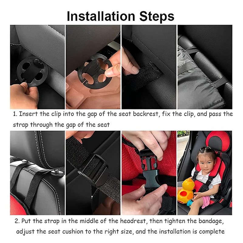 Children Safety Seat Simple Car Portable Seat Foldable Adjustable Strap