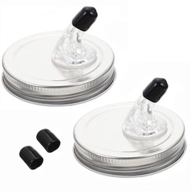 Wide Mouth Moonshine Lid,Mason Jar Pour Spout Lid fit 3.38 Inch Wide Mouth Glass Jar,No Rust Pouring Spout,Dust Proof Cover,Free Flow,NO JAR,QurHapzy (Silver)