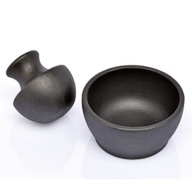 Zassenhaus Manu Cast Iron Mortar & Pestle, 4" x 3", Black
