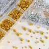 GZMAYUEN 3D Flatback Beads Silver and Gold, 3D Half Beads