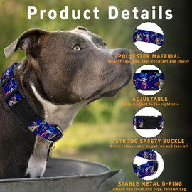 Seyezo Dog Collar, Classical Birthday Gift Boys Girls Puppy Collar for Small Medium Large Dogs, Adjustable Soft Pet Collar with Safety Buckle for Male Females(Purple Birthday, S)