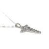 Silver Caduceus Pendant with Cubic Zirconia on 46cm Fine Silver