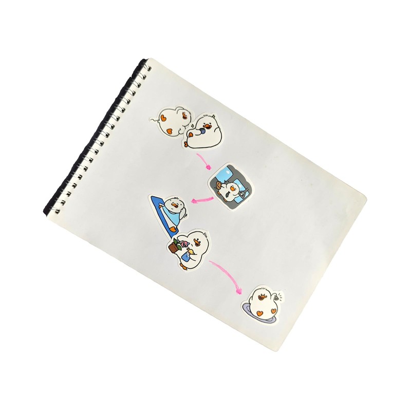 100 Pcs Cute Fat Duck Stickers for Kids Scrapbooking Water