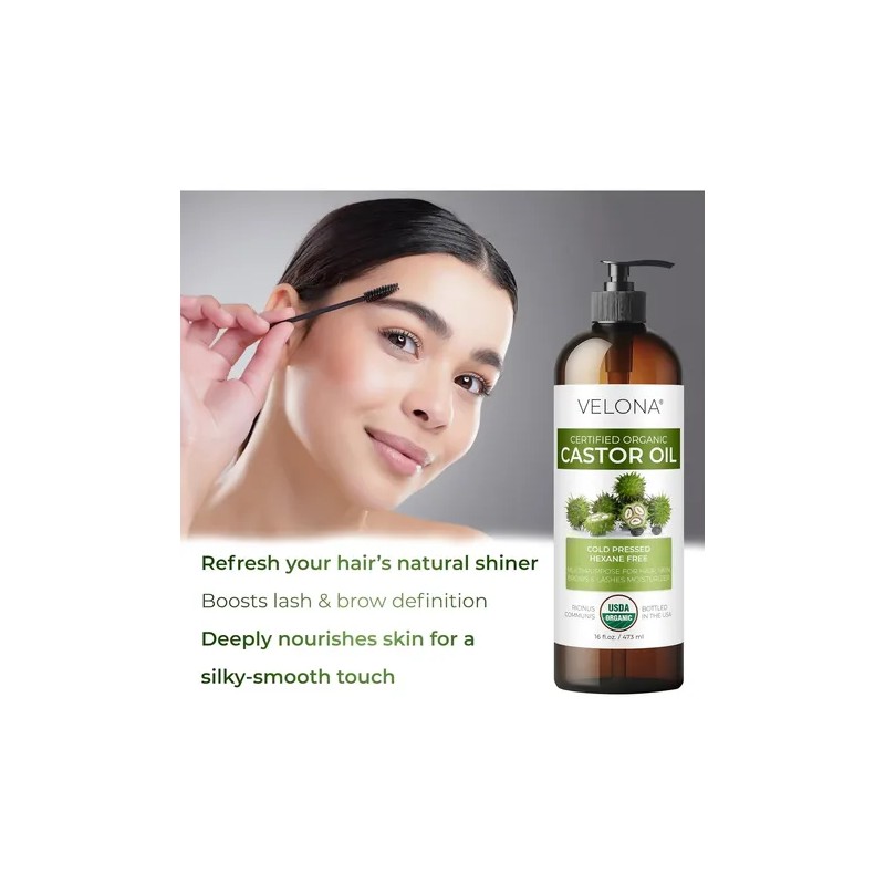 Aceite De Ricino Orgánico Certificado Usda, Cabello- Velona