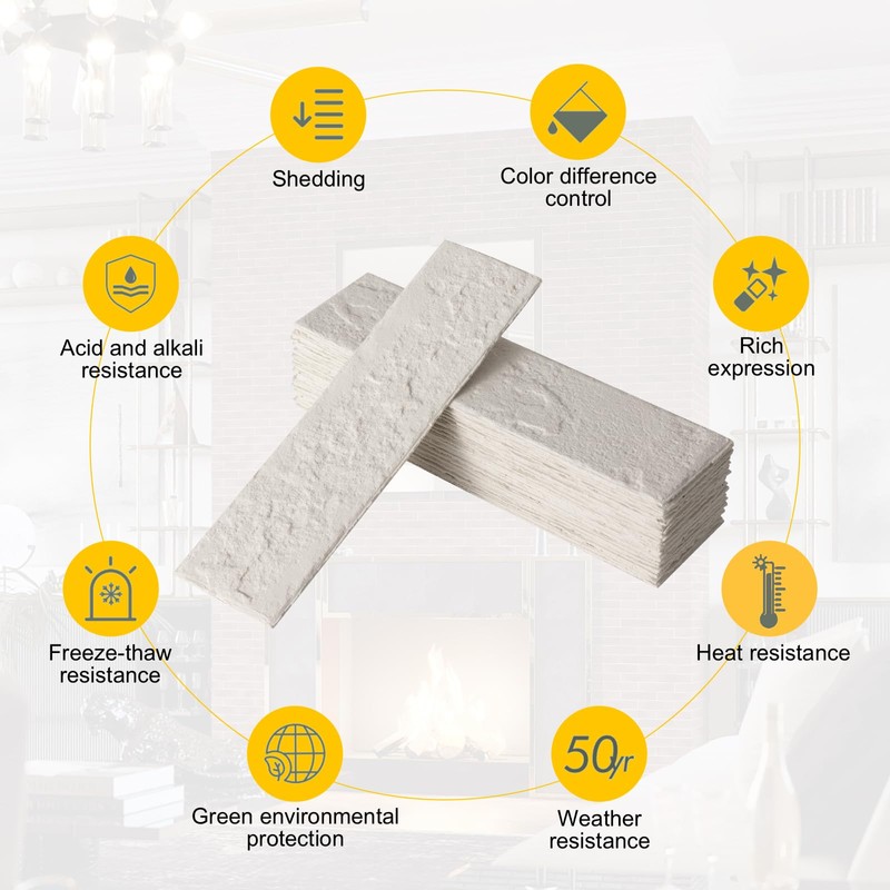 Zoeteoz 17 Pcs Faux Thin Brick Tiles Veneers, 2.38 Sq.Ft,