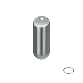 WIICOYK Small Keychain Pill Box, Pill Case for Travel Pocket Purse, Waterproof Pill Container Organiser with Keyring, Portable EDC Pill Holder for Outdoor/Daily/Emergency (Stainless Steel M)