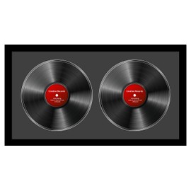 Creative Picture Frames 16x30-inch Double Vinyl LP Frame with Black Matting Displays 2 Individual 33 Records