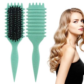 Süßigkeitenbürste, lockige Haarbürste, Lockendefinierungsbürste, Wildschweinborsten, Haarbürste zum Kämmen und Formen, Wildschweinborsten Haarbürste, Haarbürste zum Entwirren für Frauen