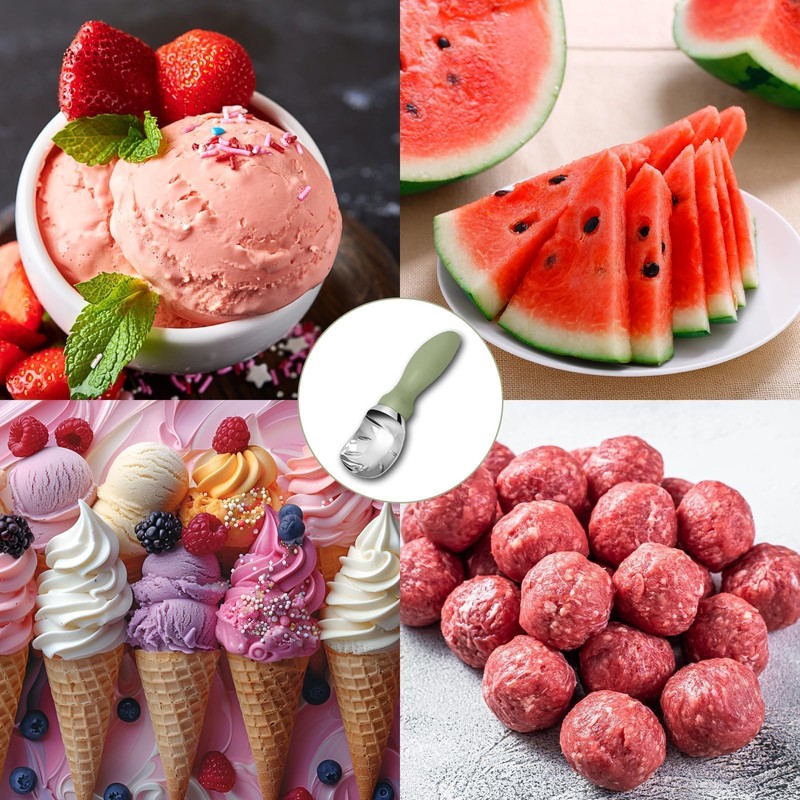WEXFFU Ice Cream Scoop Stainless Steel Ice Cream Spoon Scoop
