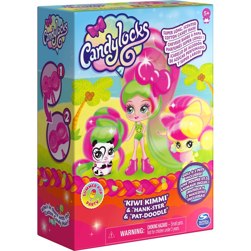 Candylocks Kiwi Kimmi Hair Toy Doll and 2 Animals