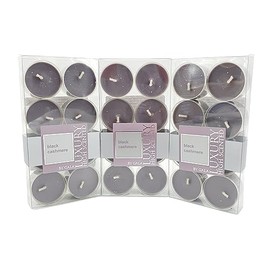 Gala Luxury Highly Scented Scented Tea Lights 24 Black Cashmere in Polycarbonate Transparent Case Pack of 24 60038