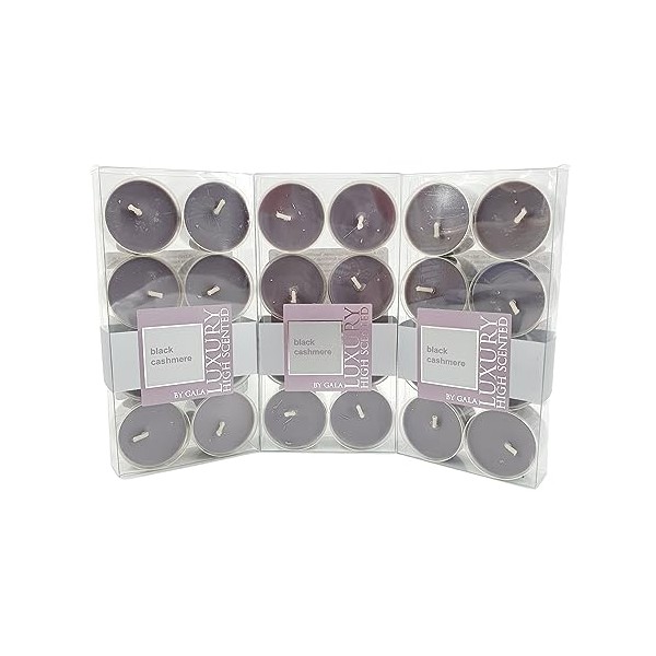 Gala Luxury Highly Scented Scented Tea Lights 24 Black Cashmere