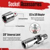 WETT 12Pcs Spark Plug Socket Set, 3/8" Drive Ratchet Handle