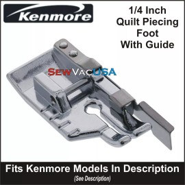 Universal, For Baby Lock, For Bernina, For Brother, For Husqvarna Viking, For Janome, For Juki, For Kenmore, For Pfaff, For Singer, For White KENMORE 1/4 Inch Quilt Foot With Guide Fits Kenmore Models With Snap On Feet