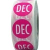 December Color Coded Month Stickers 0.75 Inch 19 mm Round