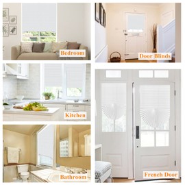 Window Blinds Cordless No Drill Cut to Size Clip On Stick On Self Adhesive Temporary Blinds Pleated Paper Blinds for Windows Doors Shades for Home Nursery Bedroom Kitchen Bathroom