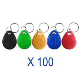 jasugKEY 100pcs 125KHz RFID Key Fob Access Control Card, ABS Electric Lock Token Tags, EM4100 Card, ISO14443A Compliant, Read Only, Can Not Write