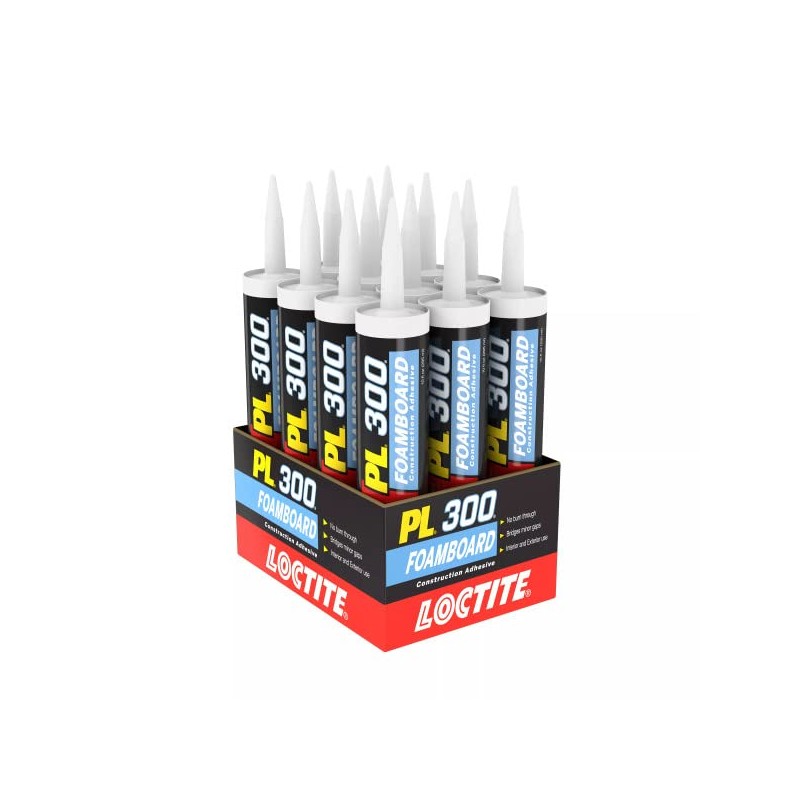 Loctite PL300 Foamboard Adhesive, 10 fl oz, Cartridge (12 Pack)