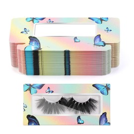 MAGEFY 30 Pieces Eyelashes Packaging Box, Empty Eyelash Boxes Lash Box Packaging Glitter Paper Eyelash Storage Box Soft Paper Lash Case (Green)