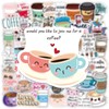 Cute Coffee Cup Stickers, 50PCS Funimost Vinyl Waterproof Stickers for