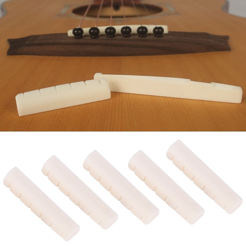 5Pcs Acoustic Wood Guitar Nut Ivory White Cow Bones Musical