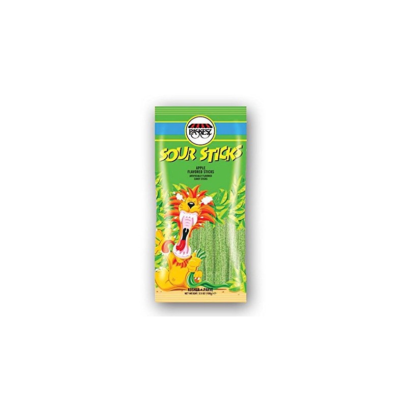 Paskesz Apple Flavored Sour Sticks 3.5 Oz. (Pack of 6)