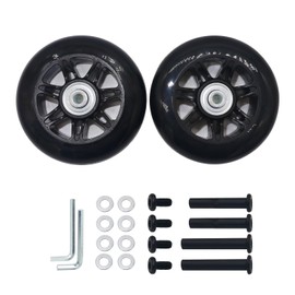 Silent Wheel Series, Replacement Tire Set for Suitcases, Shopping Carts, Carrying Bags, Etc., Wheel Width: 0.9 inches (24 mm), Caster Replacement, DIY Repair and Replacement Kit (Diameter 3.5 inches (90 mm), 2 Pieces