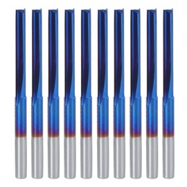Genmitsu CNC Brocas de Enrutador CNC Genmitsu, ZDZCYS22DL 10 Piezas Herramienta de Fresado con Mango de 3,175 Mm Carburo Cementado Cortador de Fresado Recto de 2 Flautas