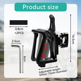 OLRWSLG Bike Water Bottle Holder, Fit 2.16-2.95 inch Diameter Bottle Adjustable Bicycle Cup Holder Motorcycle Cup Holders Universal Bike Cup Holders Rack Bicycle Drink Cage with Screw Tool for Bicycle