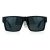 Kush Gangster Rectangular Squared All Black Horn Rim Sunglasses Matte