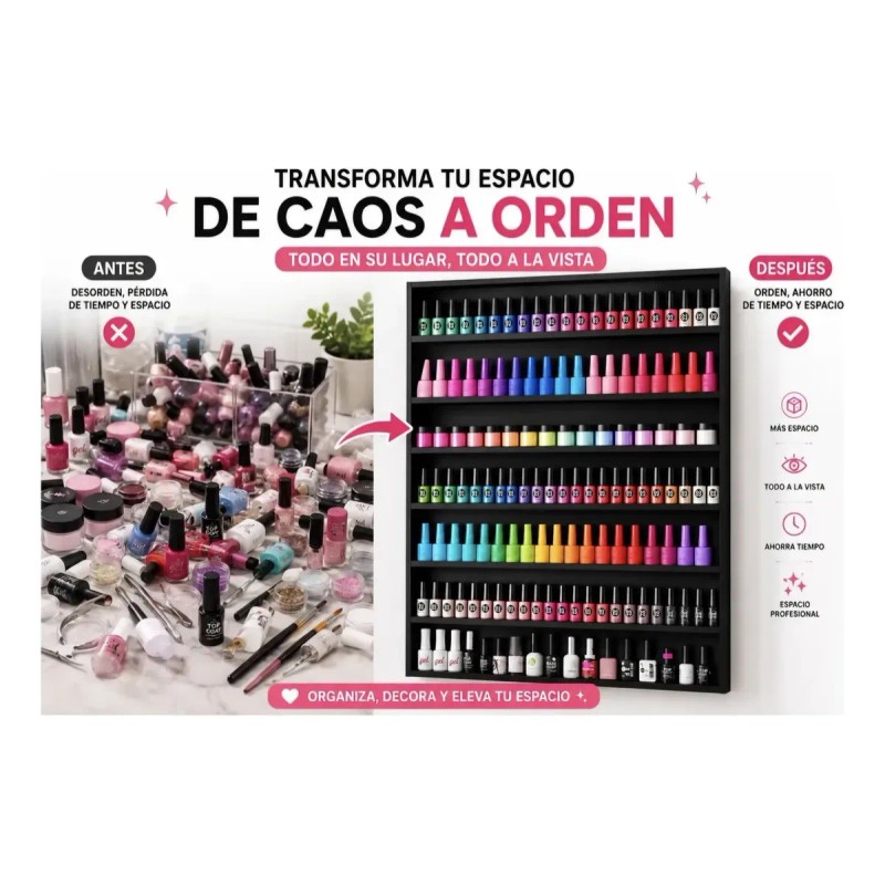 Esmaltero Exhibidor Maquillaje Multiusos Reforzado Con Tapa.