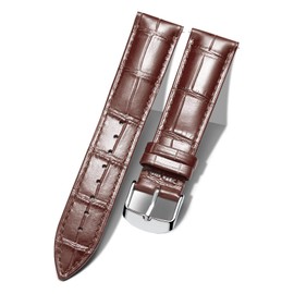 BINLUN Genuine calf leather replacement watch strap leather multicolour gift for Valentine's Day (12 mm, 14 mm, 16 mm, 17 mm, 18 mm, 19 mm, 20 mm, 21 mm, 22 mm, 23 mm, 24 mm)., brown