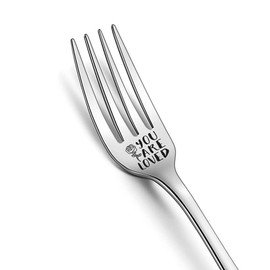 RFTWXHPN Anniversary Birthday Gifts for Boyfriend Girlfriend You are Loved Forks Gifts for Daughter Papa Christmas Valentine's Day Gifts for Wife Husband Couples 8 Inch Dessert Fork