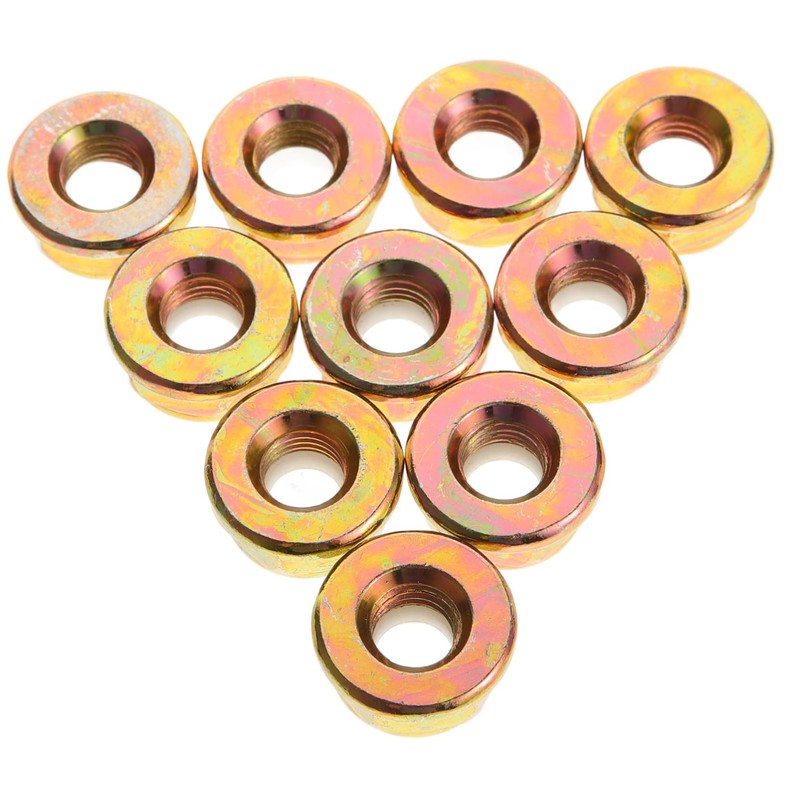 Levemolo 10pcs Lawn Mower Blade Nut Durable Reverse Thread Design