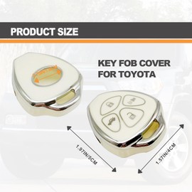 Key Fob Cover Case - Compatible with Toyota 4-Buttons Corolla 2009-2010 Venza 2009-2016 Camry 2007-2011, TPU Key Fob Cover (White)