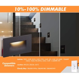 Cloudy Bay 120V Dimmable LED Step Light,3000K Warm White 3W 100lm,Indoor Outdoor Stair Light,Oil Rubbed Bronze,3 Pack