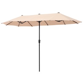 Sophia & William 13ft Large Patio Umbrella Outdoor Double-sided Rectangle Market Triple Umbrella Heavy Duty 99% UV Protection Fade Resistant for Pool Backyard Patio Table Beige
