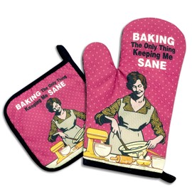 Baking The Only Thing Keeping Me Sane,Funny Oven Mitts and Pot Holders,Silicone Non-Slip Oven Mitts,Bake Lover Gift,Chef Gift,Housewarming Gift Ideas