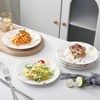 Loymokinar Modern 6-Piece Dinner Plate Set, 10-Inch White Marble Ceramic