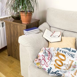 Ruvinzo 100th Birthday Gifts for Women, Gifts for 100 Year Old Woman, 100 Bday Gift Ideas, Best Gifts for Women Turning 100, 100th Birthday Decorations, 100-Year-Old Bday Gift Blanket 60” x 50”