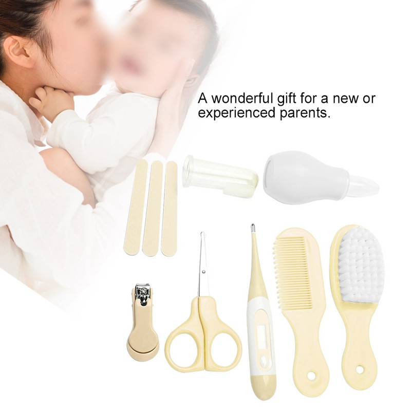 8pcs Convenient Daily Baby Nail Clipper Scissors Hair Brush Comb