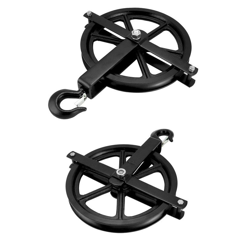 QWORK Scaffolding Wheels, 12" Aluminum Lifting Pulley, 1000 Lbs Ladder