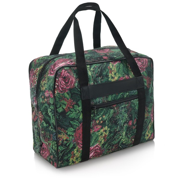 Distinctive Small Green Floral Pattern Premium Sewing Machine Tote Bag